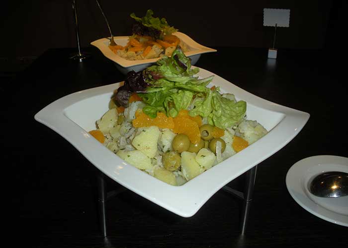 Ensalada de Málaga con bacalao