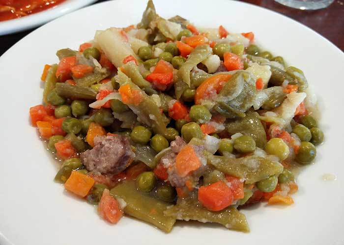 Menestra de verduras con jamón